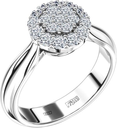 Кольцо из белого золота ALROSA DIAMONDS 0E566121S с бриллиантами