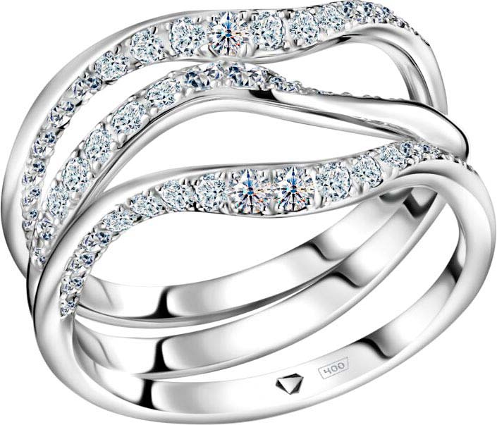 Кольцо из белого золота ALROSA DIAMONDS 0M730H21S с бриллиантами