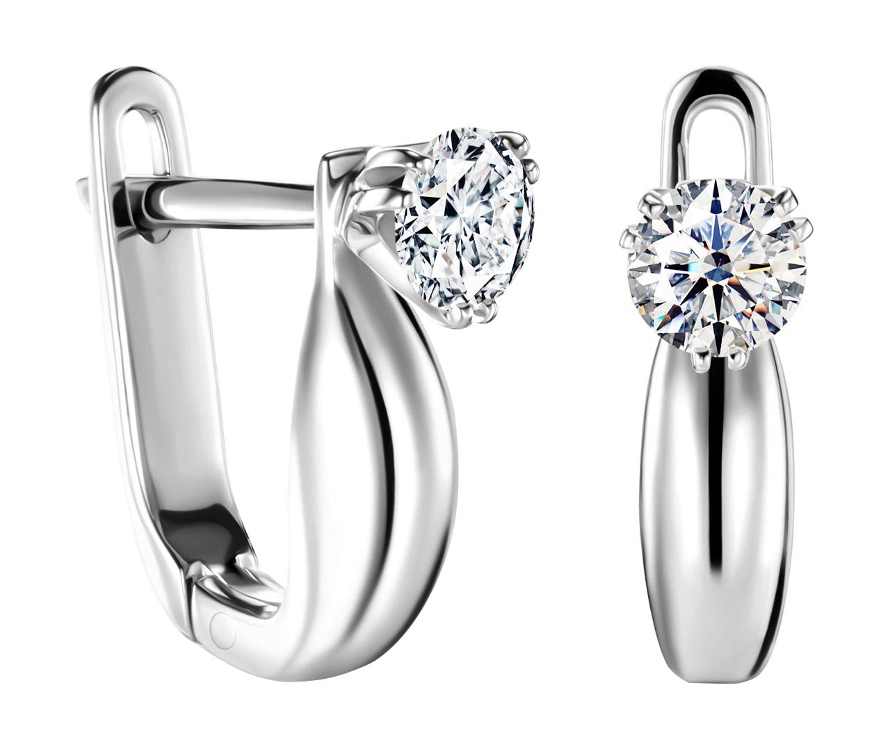 Серьги из белого золота ALROSA DIAMONDS 1C028121S с бриллиантами