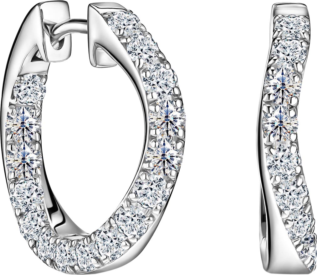 Серьги из белого золота ALROSA DIAMONDS 1M719H21S с бриллиантами ...