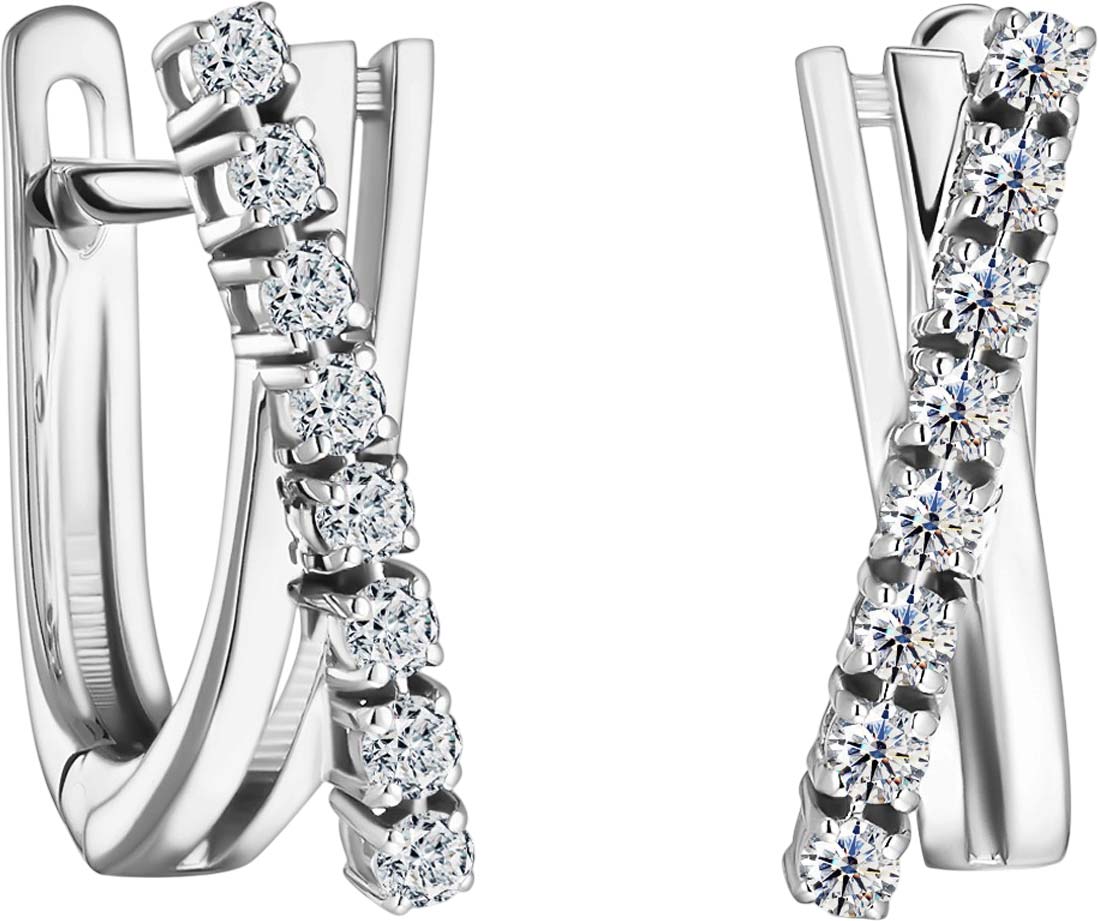 Серьги из белого золота ALROSA DIAMONDS 1P077H21S с бриллиантами