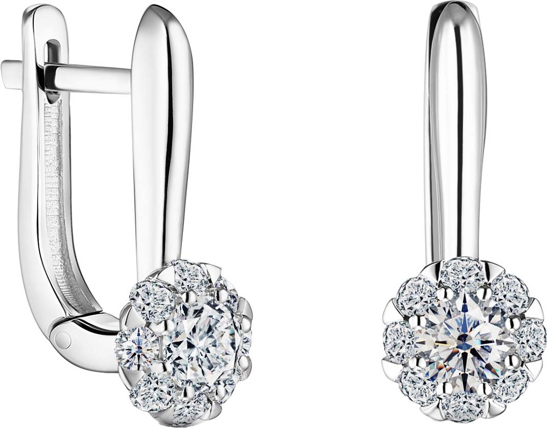 Серьги из белого золота ALROSA DIAMONDS 1P177B21S с бриллиантами