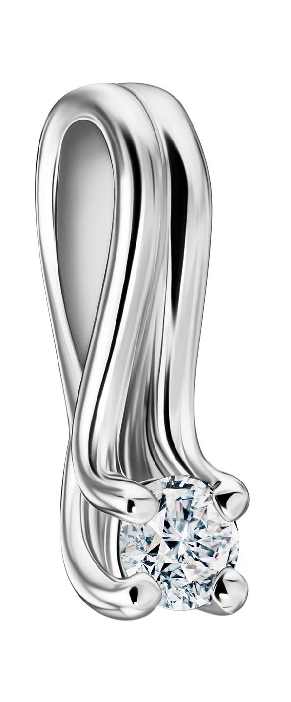 Кулон из белого золота ALROSA DIAMONDS 2B006E21S с бриллиантом