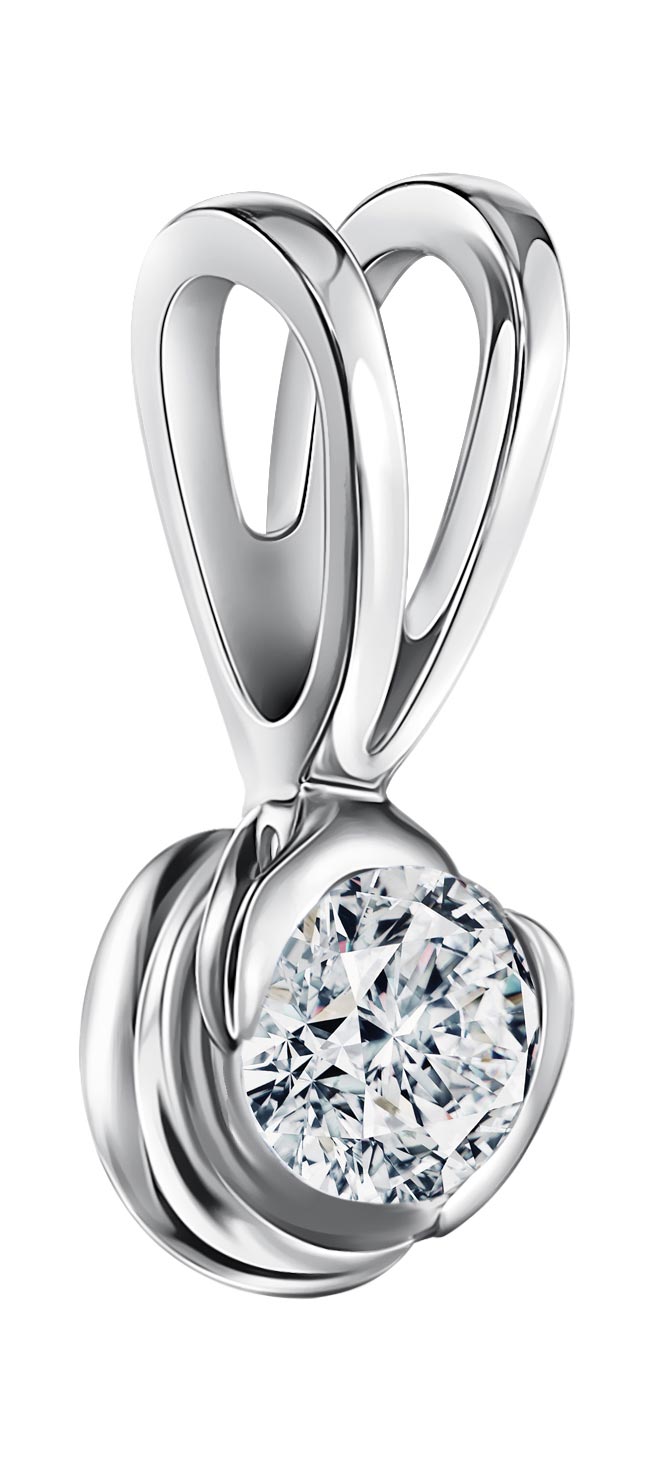 Кулон из белого золота ALROSA DIAMONDS 2C583E21S с бриллиантом