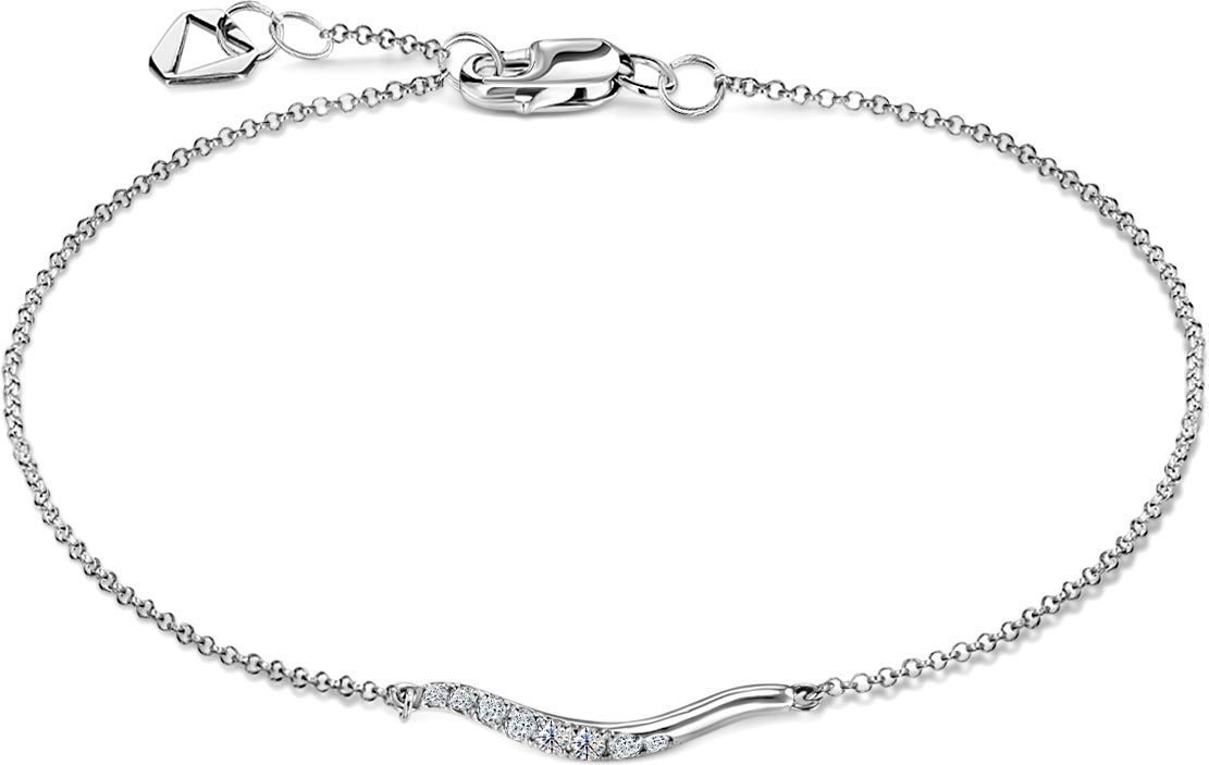 Браслет цепь из белого золота ALROSA DIAMONDS 3M738H21S с бриллиантами