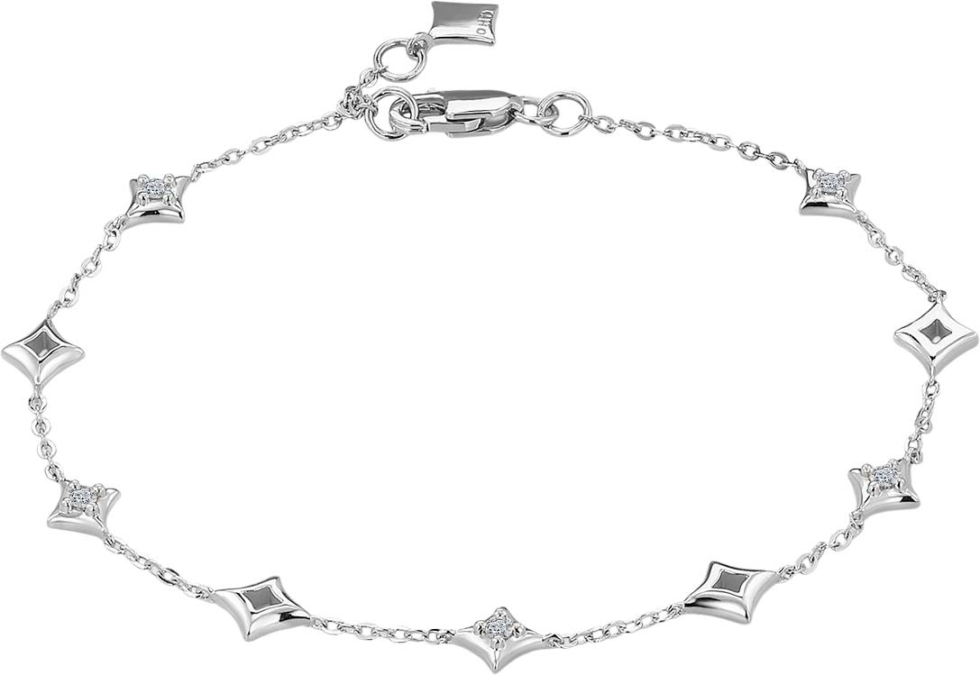 Браслет цепь из белого золота ALROSA DIAMONDS 3P165H21S с бриллиантами
