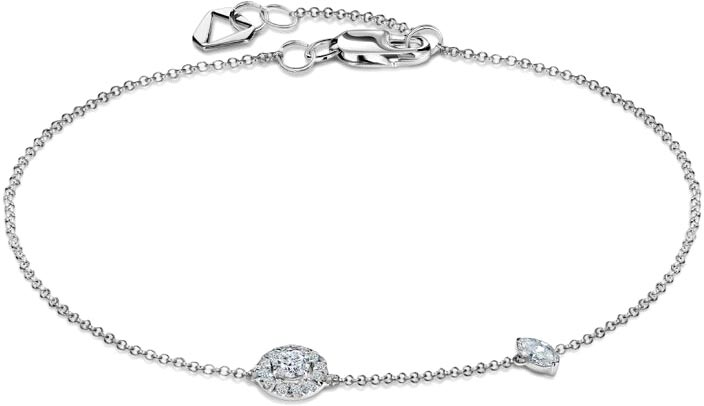 Браслет цепь из белого золота ALROSA DIAMONDS 3P338C21S с бриллиантами