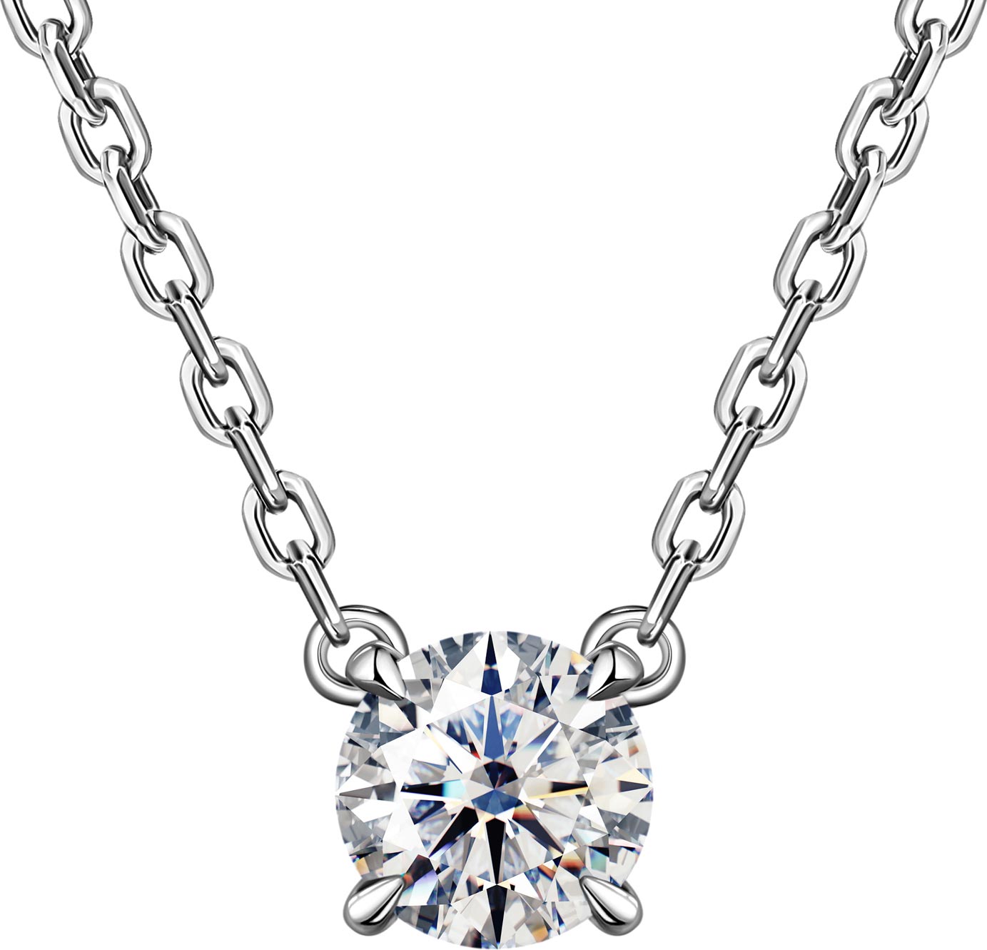 Подвеска на цепочке из белого золота ALROSA DIAMONDS 5C701211S с бриллиантом