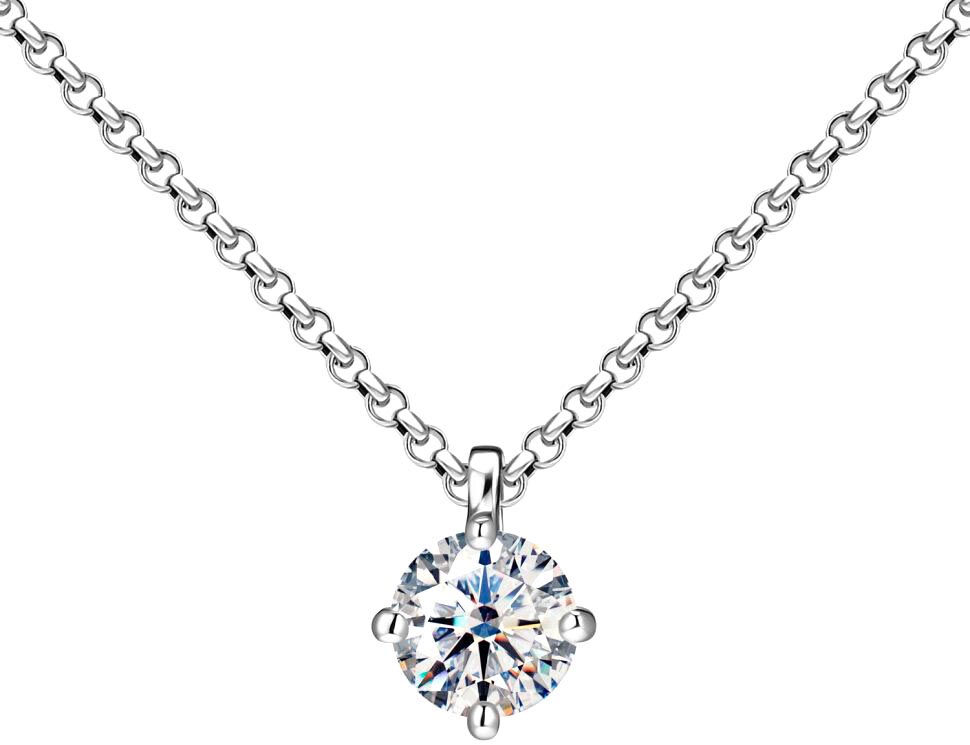 Подвеска на цепочке из белого золота ALROSA DIAMONDS 5C755A21S с бриллиантом