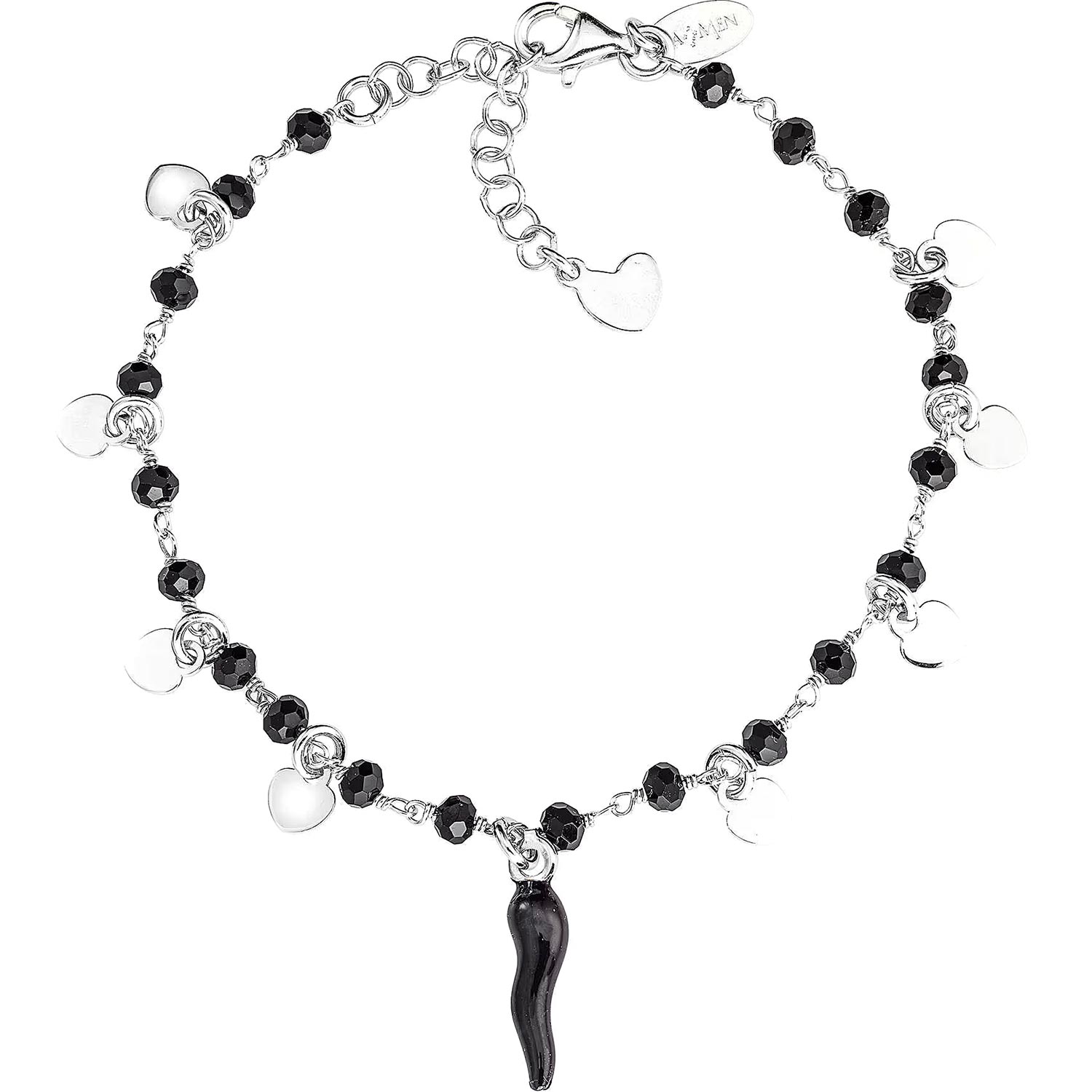 Серебряный браслет с подвесками Amen BRCSHBN1 с эмалью, кристаллами