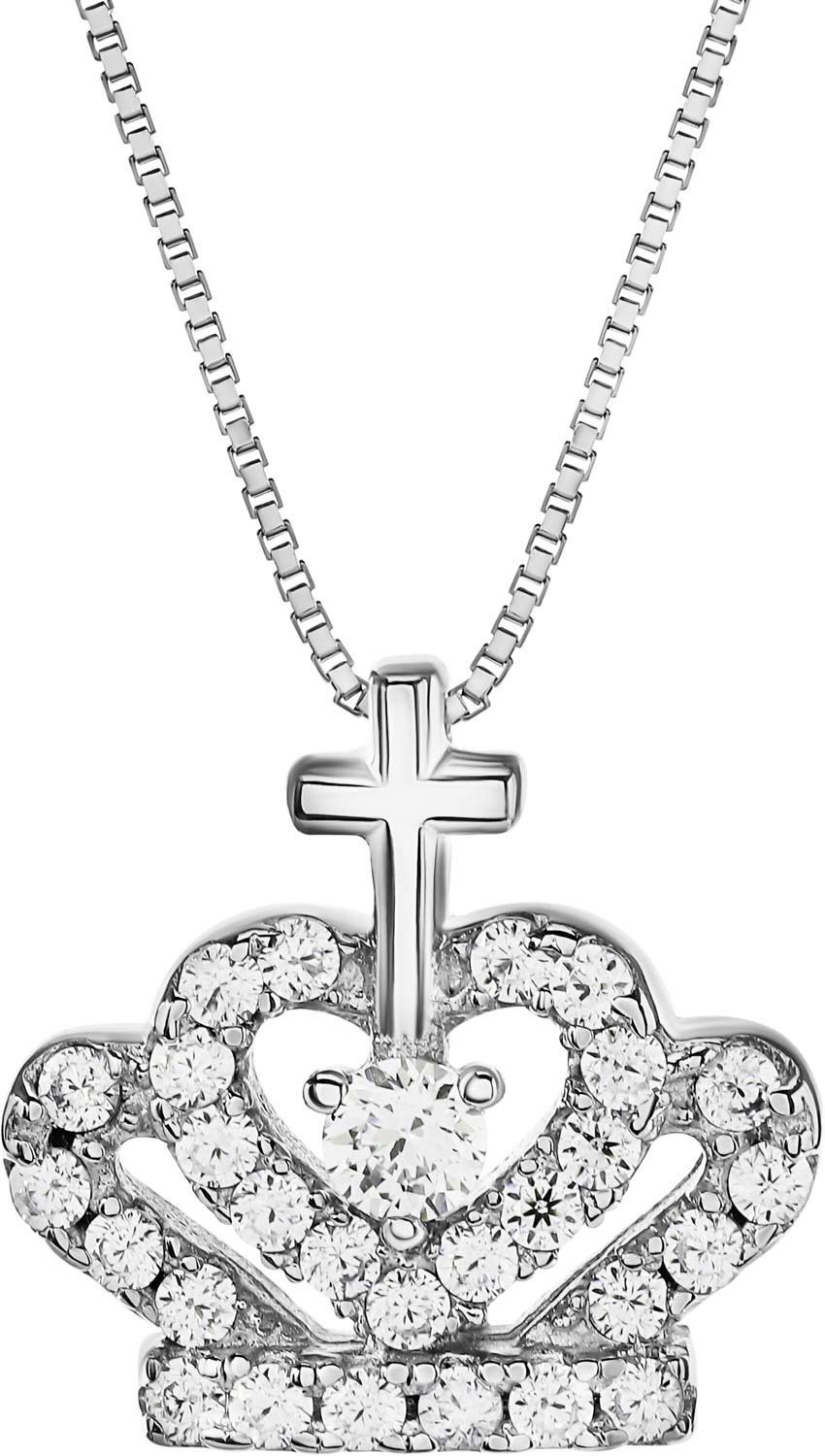 Серебряное колье с подвеской Amen CLPC6 с фианитами