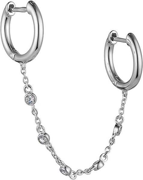 Серебряная одиночная серьга АПАРТ 05022688-6 с фианитами