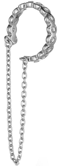 Серебряные серьги-каффы АПАРТ 05200063-6 с фианитами