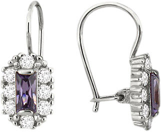 Серебряные серьги Aquamarine 40967D-S-a с фианитами