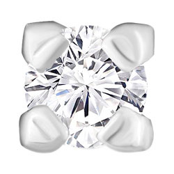 Серебряная одиночная серьга Aquamarine 43505-S-a с фианитом