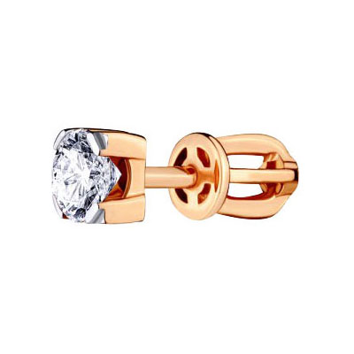 Серебряная одиночная серьга Aquamarine 43507-S-g-a с фианитом