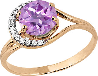 Серебряное кольцо Aquamarine 6539625A-S-g-a с алекситом, фианитами