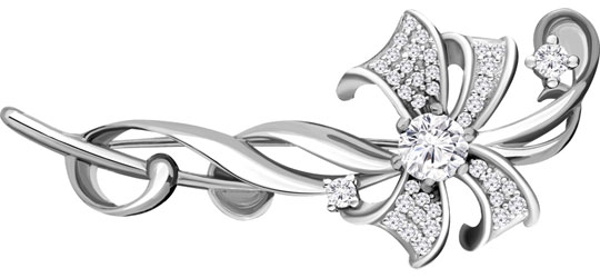 Серебряная брошь Aquamarine 71508A-S-a с фианитами