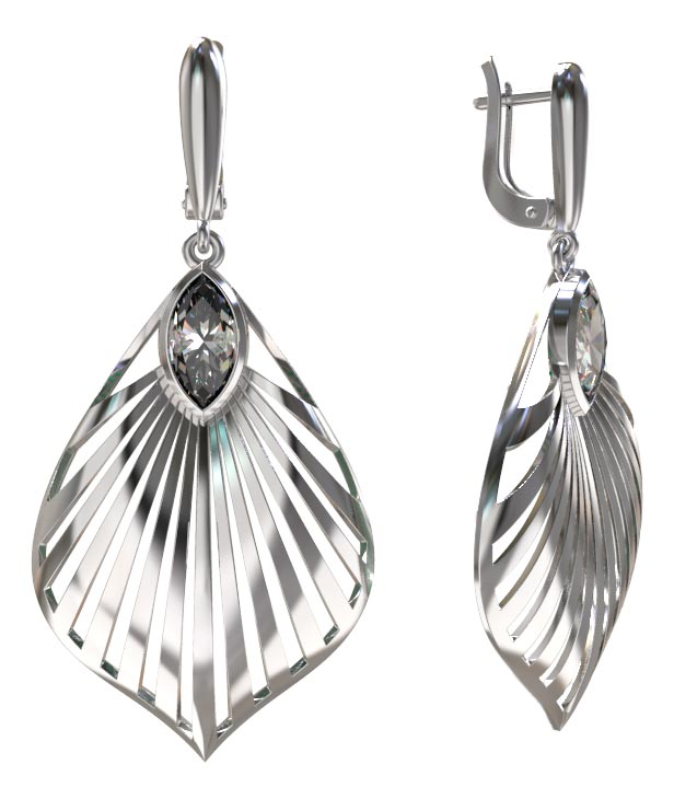 Серебряные серьги с подвесками Арина 1031492-01210 с фианитами