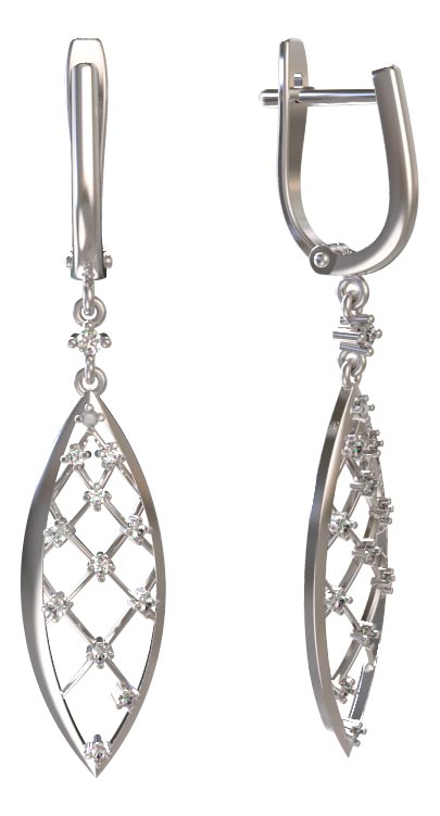 Серебряные серьги с подвесками Арина 1034012-01110 с фианитами