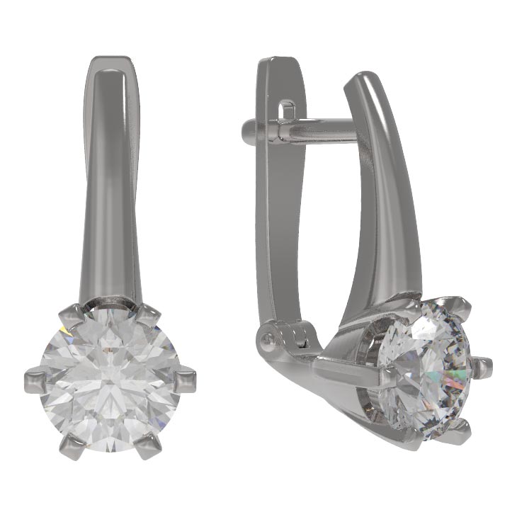 Серебряные серьги Арина 1035922-01210 c фианитом