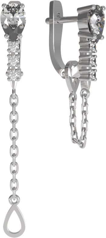 Серебряные серьги с подвесками Арина 1036072-01110 c фианитами