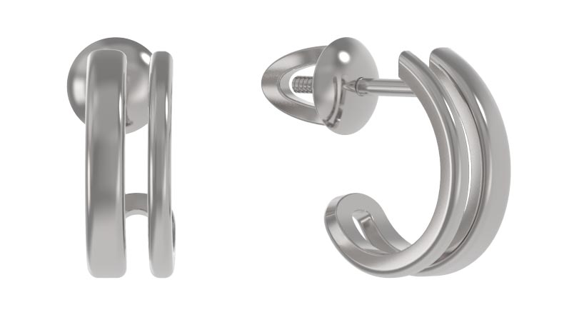 Серебряные серьги полукольца Арина 1036802-00000