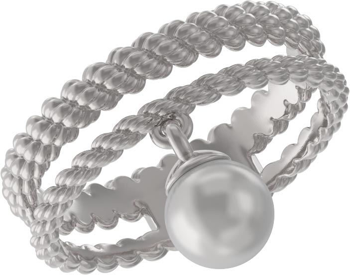 Серебряное кольцо с подвеской с подвесками Арина 1036911-01250-2S с жемчугом Swarovski