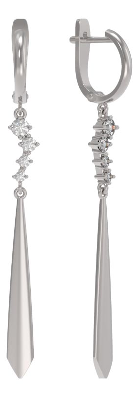 Серебряные серьги с подвесками Арина 1037502-01110 с фианитами