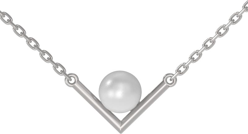 Серебряная подвеска на цепочке Арина 1038156-01250-2S c жемчугом Swarovski
