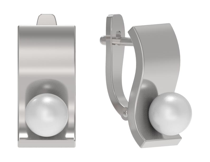 Серебряные серьги Арина 1038932-01250-2S с жемчугом Swarovski