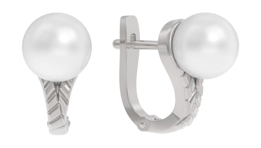 Серебряные серьги Арина 1039922-01250-2S c жемчугом Swarovski