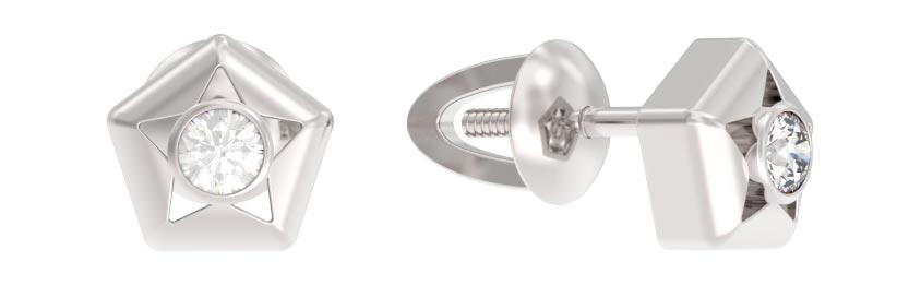 Серебряные серьги пусеты-гвоздики Арина 1040302-01110 с фианитами