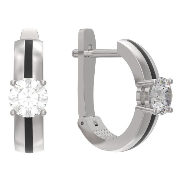 Серебряные серьги Арина 1042712-05210 c эмалью, фианитом