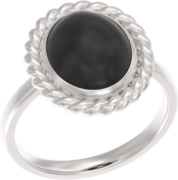 Серебряное кольцо Арина 1043361-01290-Y с черным агатом
