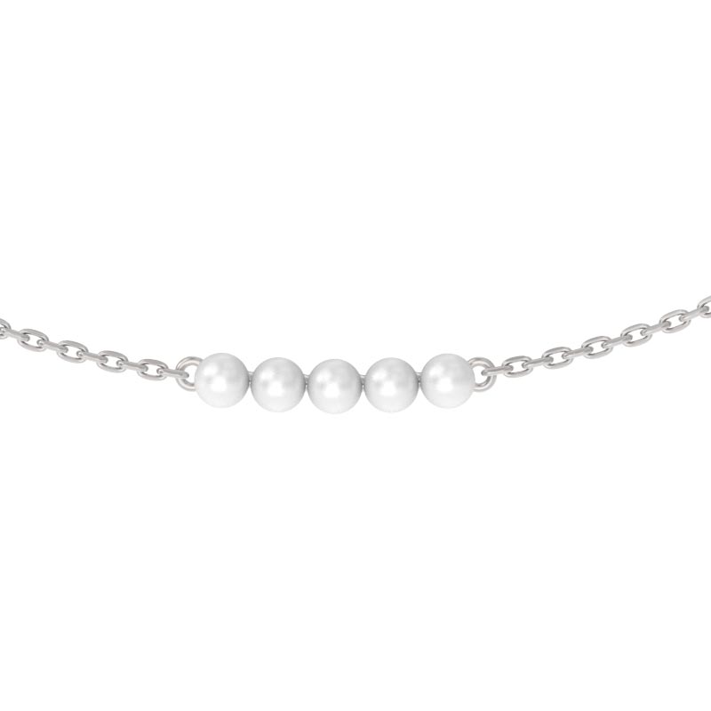 Серебряное колье Арина 1044746-01250-2S c жемчугом