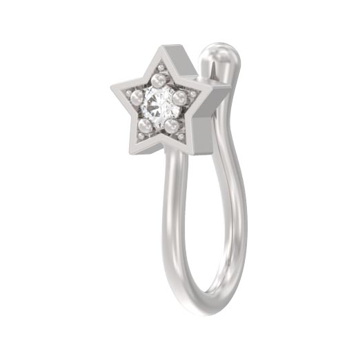Серебряные серьги для пирсинга Арина 1044932-01110 c фианитом