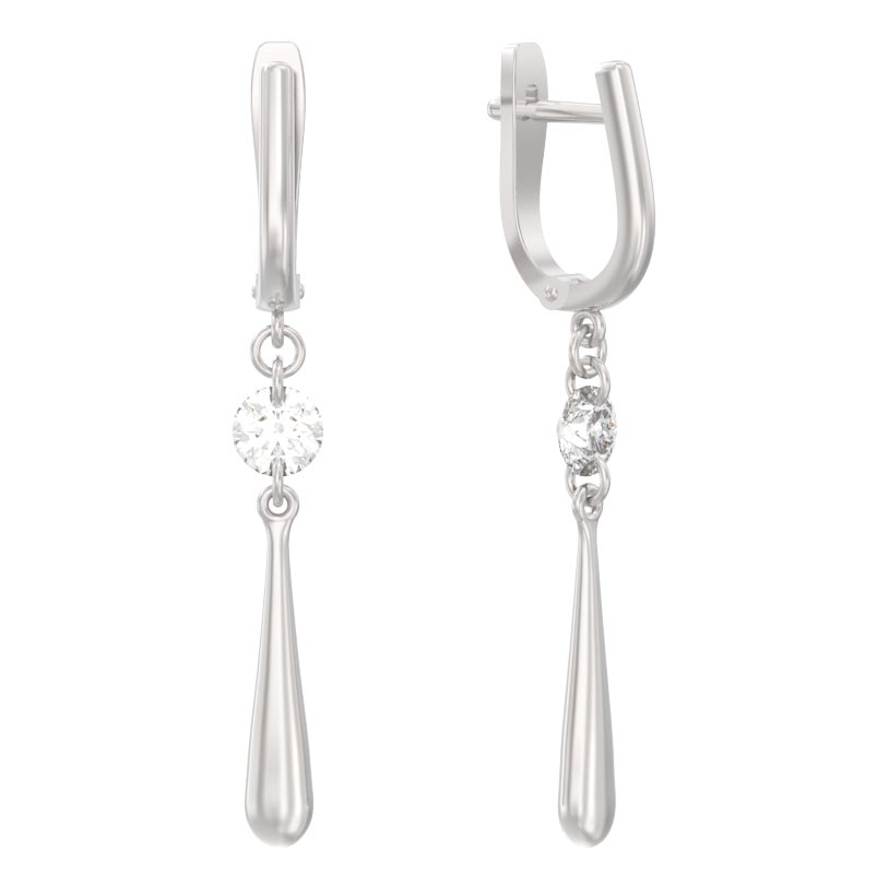 Серебряные серьги Арина 1045232-01210 c фианитом