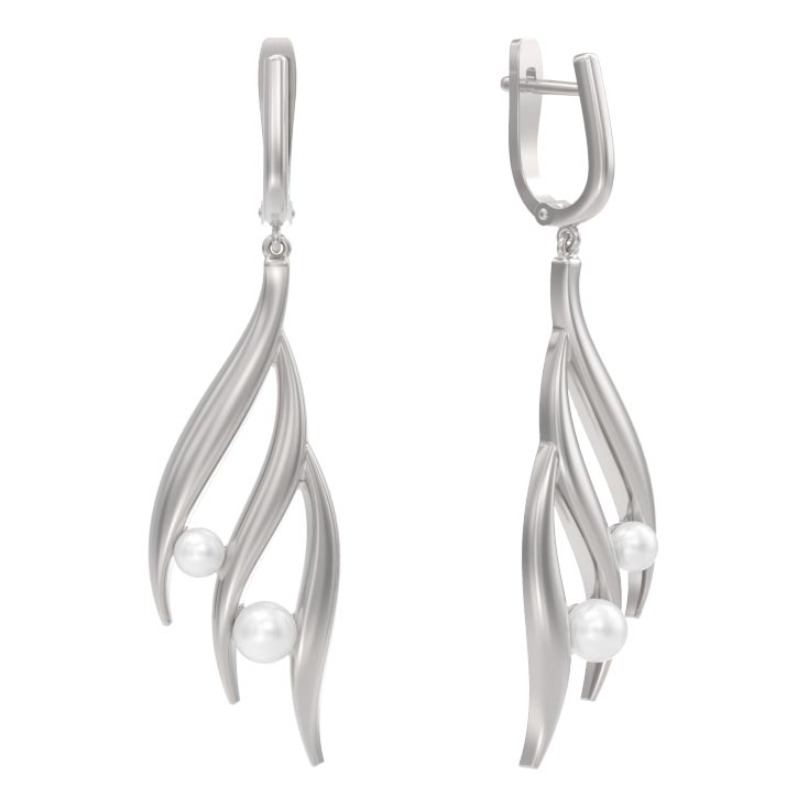 Серебряные серьги Арина 1045662-01250-2S c жемчугом