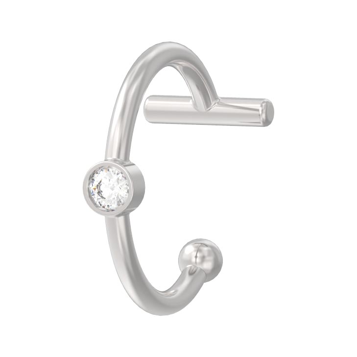 Серебряные серьги для пирсинга Арина 1046422-01110 c фианитом