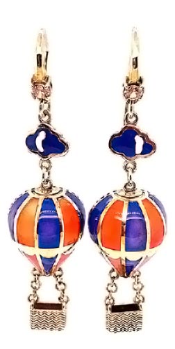 Серебряные длинные серьги ''Воздушные шары'' Art I Fact Jewellery 0226.0083-earrings-fianit с фианитами