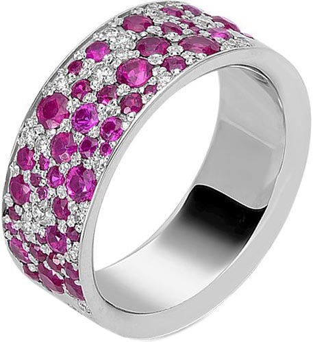 Кольцо из белого золота ArtAuro 1005-1/1-5_au с рубинами, бриллиантами