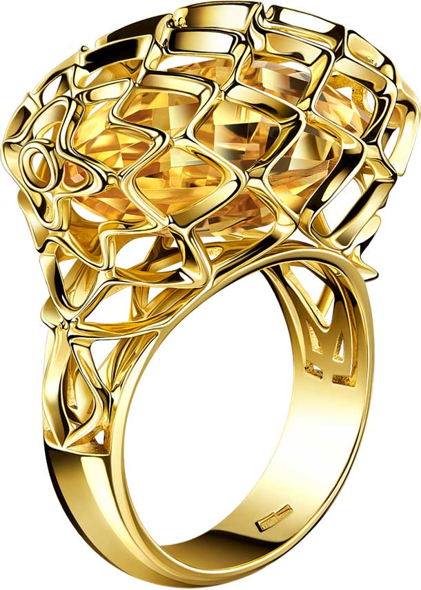 Женский золотой перстень ArtAuro 1981-2/12_au с цитрином