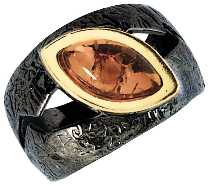 Серебряное кольцо Балтзолото АртСтудио 71161065-bz c прессованным янтарем