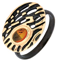 Серебряное кольцо Балтзолото АртСтудио 71161081-bz с янтарем