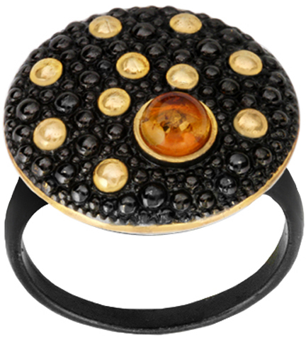 Серебряное кольцо Балтзолото АртСтудио 71161630-bz c янтарем