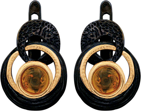 Серебряные серьги Балтзолото АртСтудио 72131075-bz c янтарем