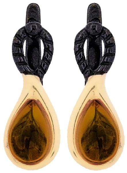 Серебряные серьги Балтзолото АртСтудио 72161088-bz c прессованным янтарем