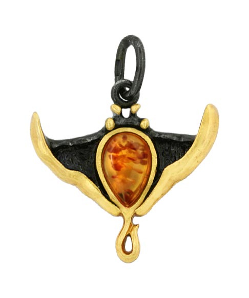 Серебряный кулон Балтзолото АртСтудио 73131300-bz c янтарем