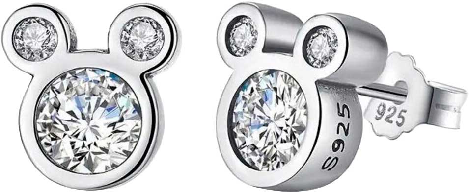 Серебряные серьги-пусеты Bamoer PAS457-ucenka c фианитом